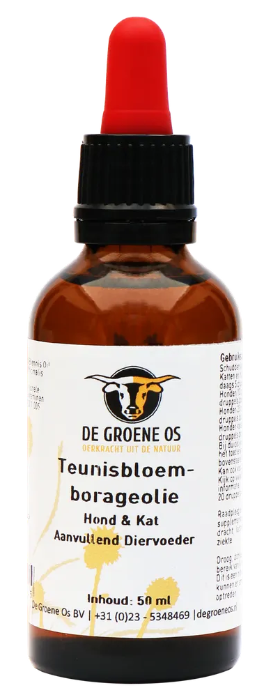 De Groene Os Teunisbloem-Borageolie Hond & Kat afbeelding