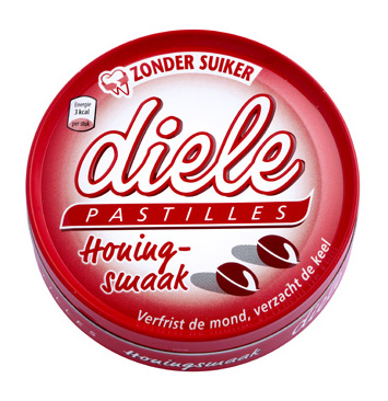 Diele Pastilles Rood Honing Suikervrij