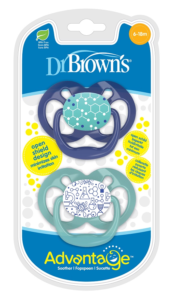 Dr Browns Symmetrische Fopspeen Fase 2 Blauw/Mint