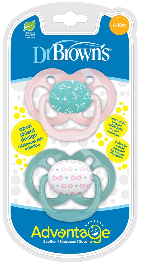 Dr Browns Symmetrische Fopspeen Fase 2 Roze/Mint