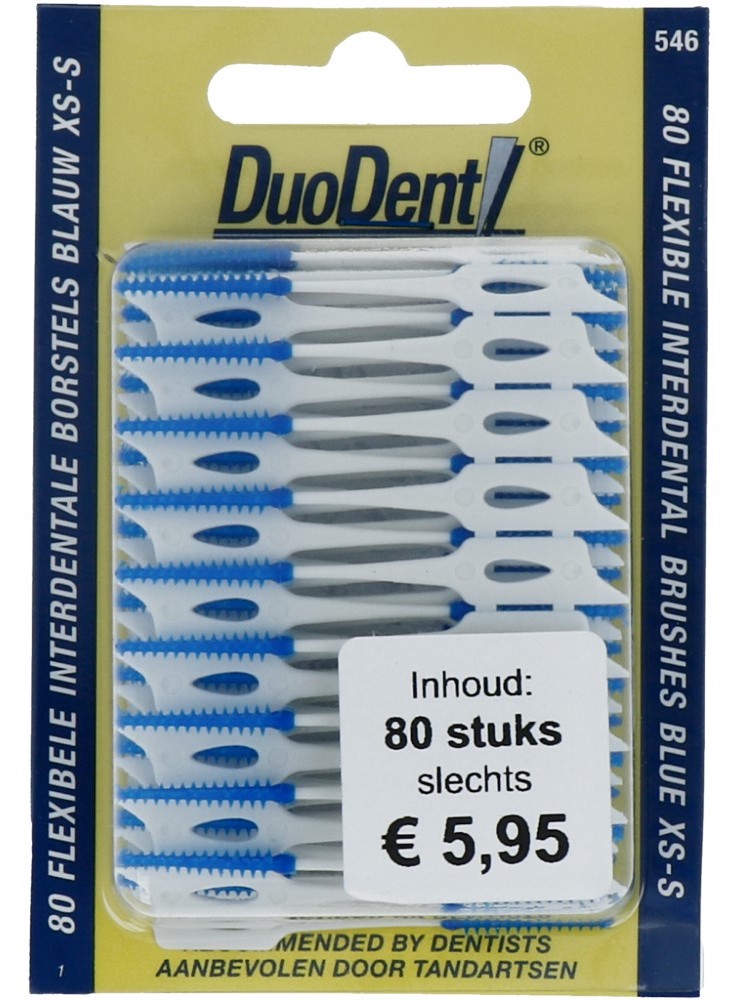 Duodent Flexibele Interdentale Borstels Blauw XS-S afbeelding