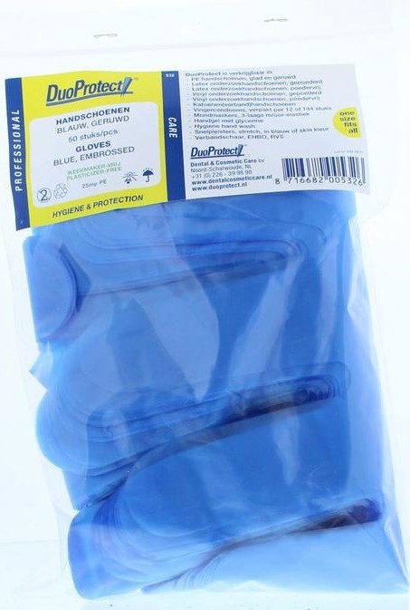 DuoProtect Handschoenen Blauw Geruwd