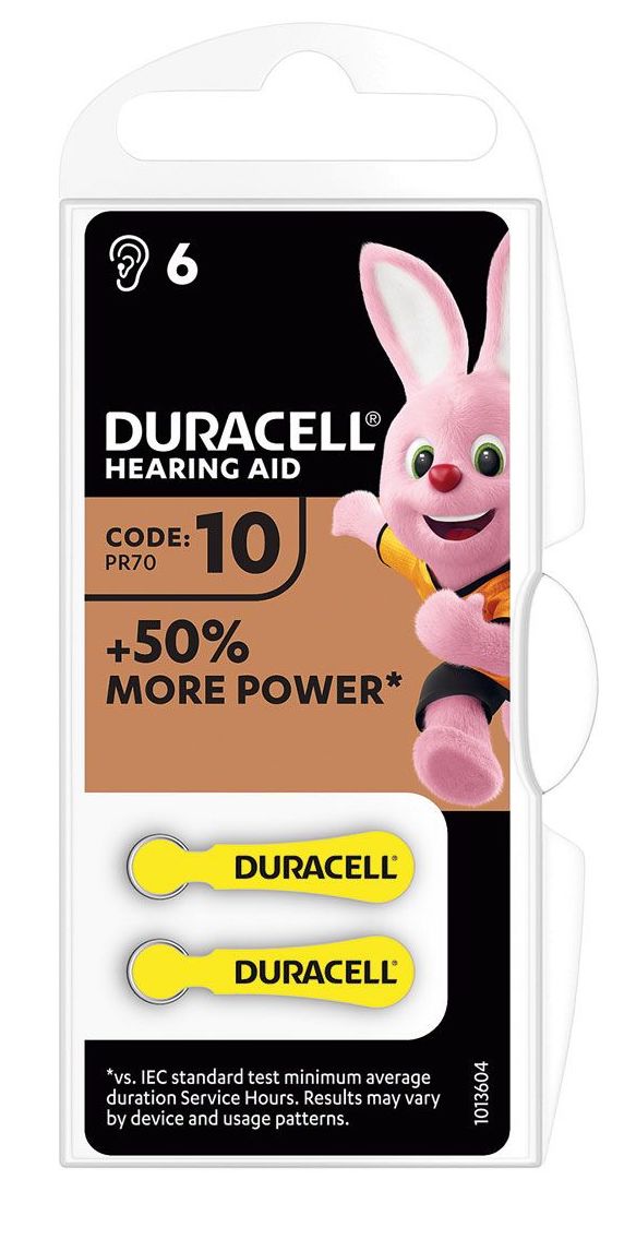 Duracell Batterij Gehoorapparaat DA 10 6st