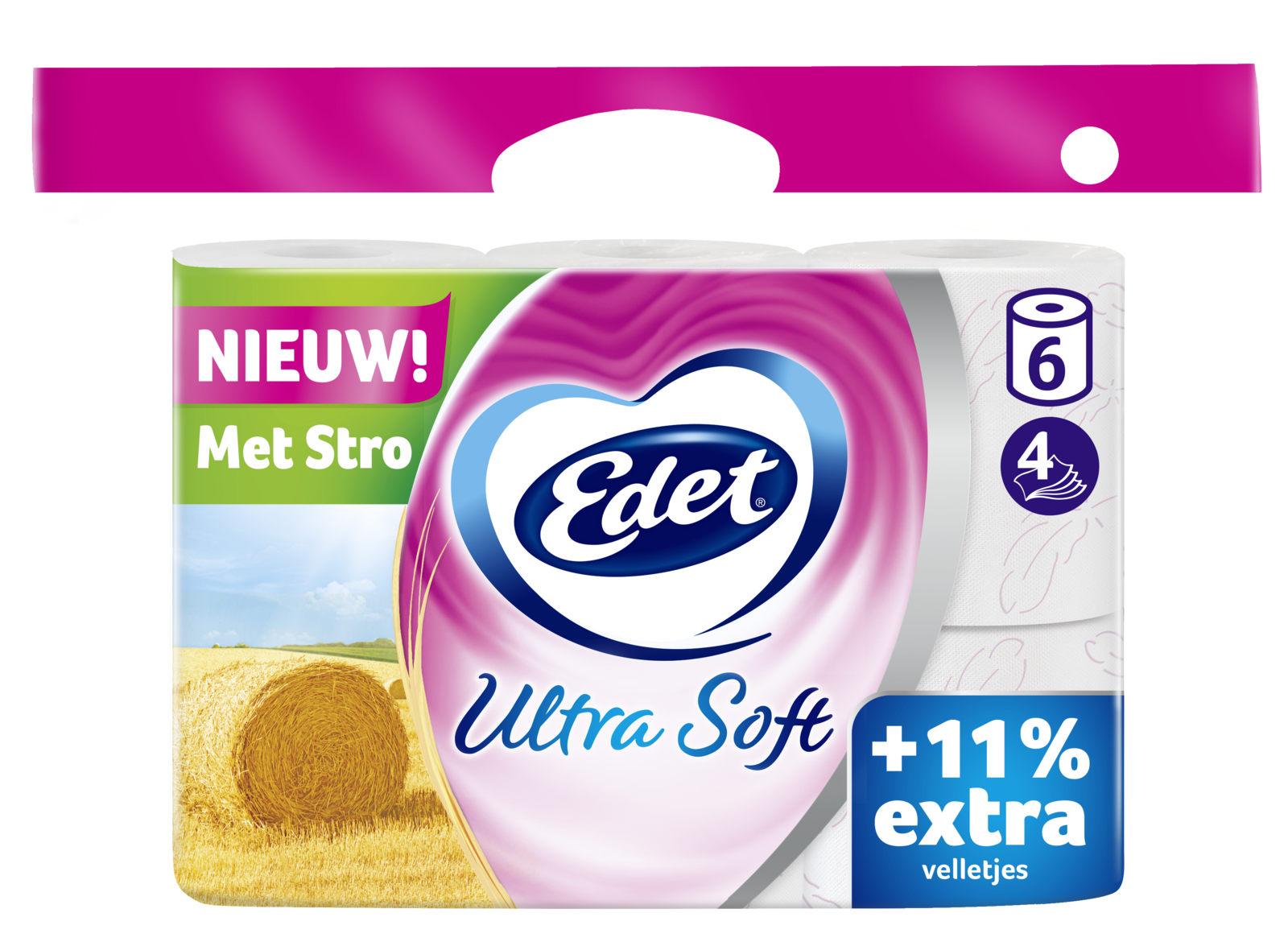Edet Ultra Soft 4-laags Toiletpapier Met Stro