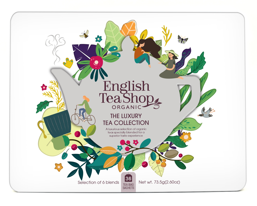 Cadeaublik thee - Geschenkdoos biologische thee - 36 theezakjes - 6 verschillende theesoorten