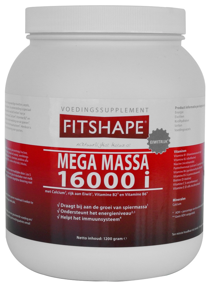 Fitshape Mega Massa 16000 i Banaan 1, 2 kg online kopen