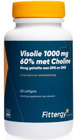 Afbeelding van Fittergy Visolie 1000mg 60% Met Choline Capsules