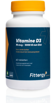 Fittergy Vitamine D3 75mcg met Zink