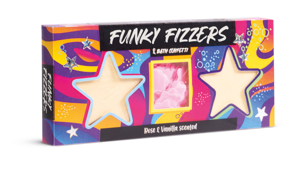 Funky Fizzers - Bad confetti - Rozen en vanille geur - Badbruisballen - Geschenkset