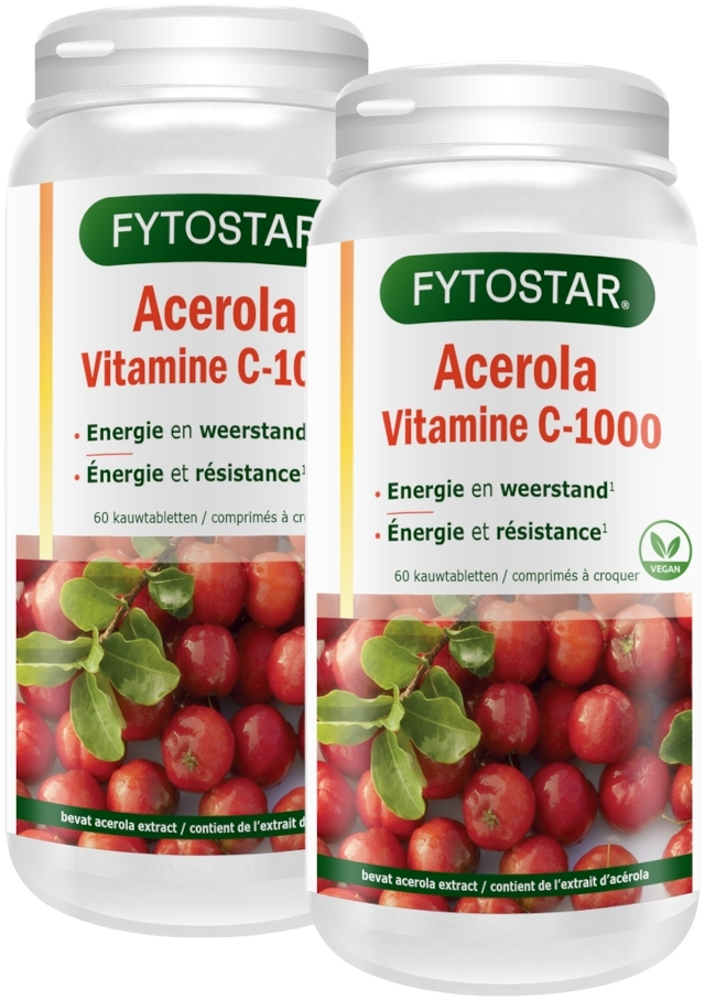 Fytostar Vitamine C-1000 Acerola Kauwtabletten - Duoverpakking afbeelding
