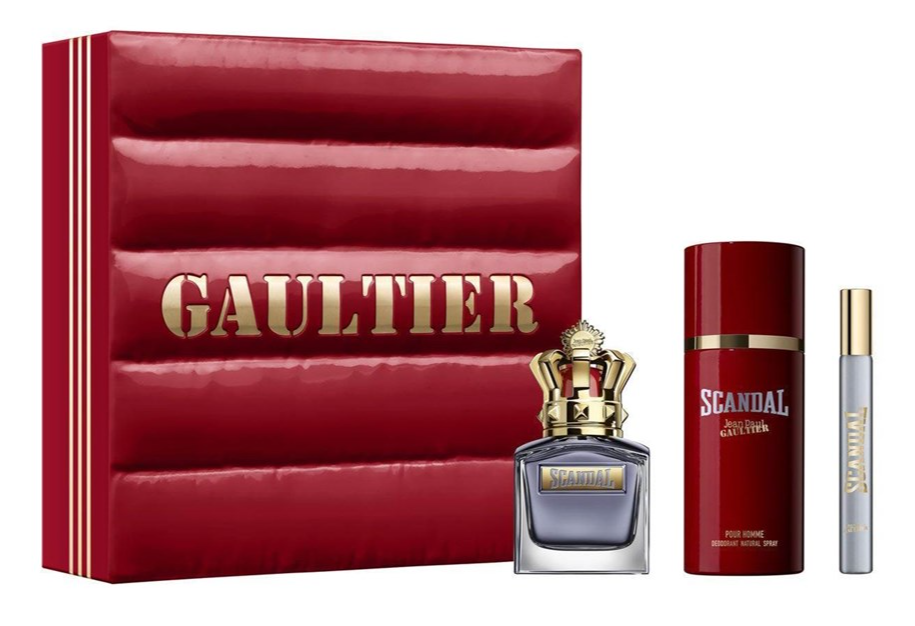 Jean Paul Gaultier Scandal pour Homme Giftset - 50 ml eau de toilette spray + 10 ml eau de toilette tasspray + 150 ml deospray - cadeauset voor heren