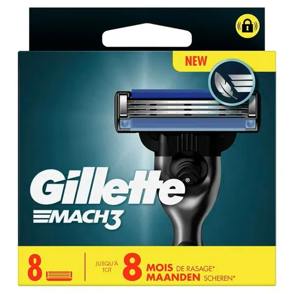 Product afbeelding van Gillette Mach3 Base scheermesjes - 8 stuks