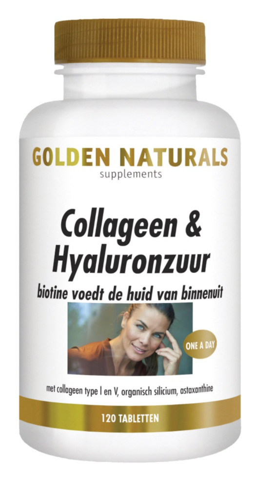 Golden Naturals Collageen & Hyaluronzuur (120 tabletten)