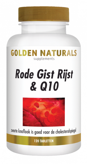 Golden Naturals Rode Gist Rijst & Q10 (120 veganistische tabletten)