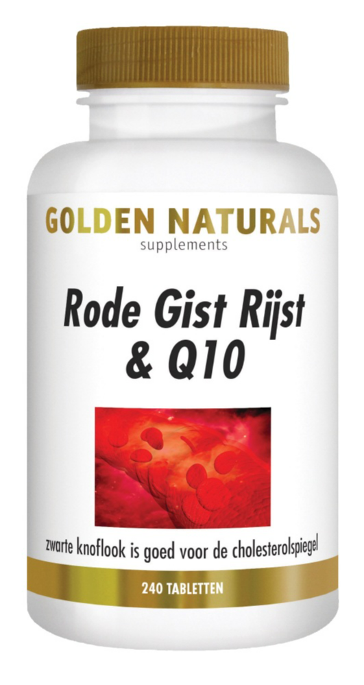 Golden Naturals Rode Gist Rijst & Q10 (240 veganistische tabletten)