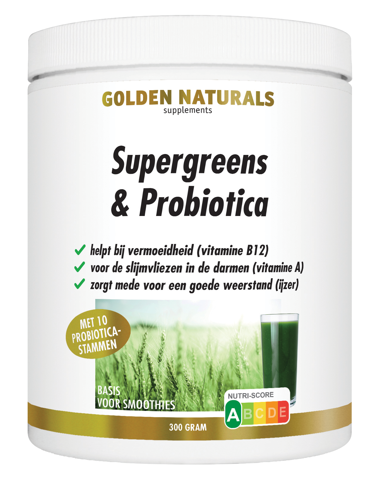 Golden Naturals Supergreens & Probiotica (300 gram poeder)