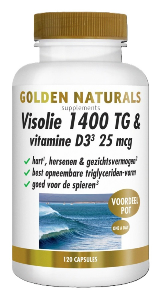 Golden Naturals Visolie 1400 TG & Vitamine D3 25mcg Capsules