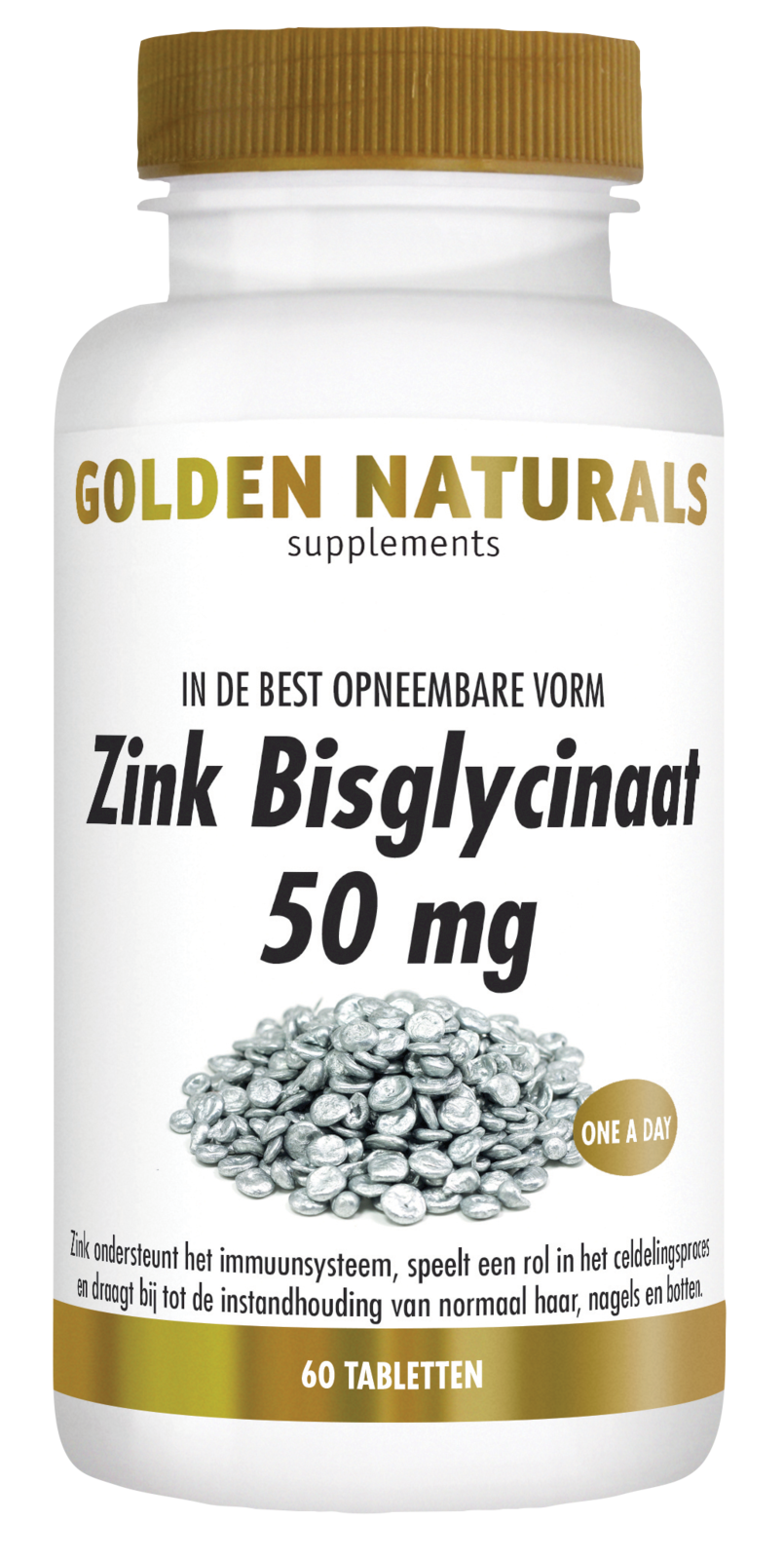 Golden Naturals Zink Bisglycinaat 50 mg Tabletten