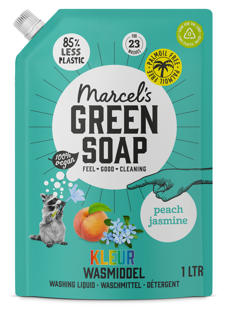 Marcels Green Soap Perzik Jasmijn Kleur Wasmiddel Navulling