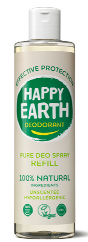 Happy Earth 100% Natural Deo Spray Unscented Hypoallergenic Refill afbeelding