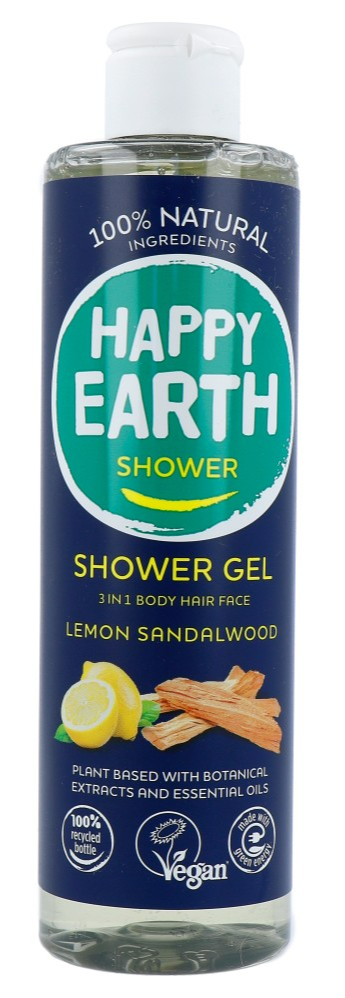 Happy Earth 100% Natural Shower Gel 3in1 Lemon Sandalwood afbeelding