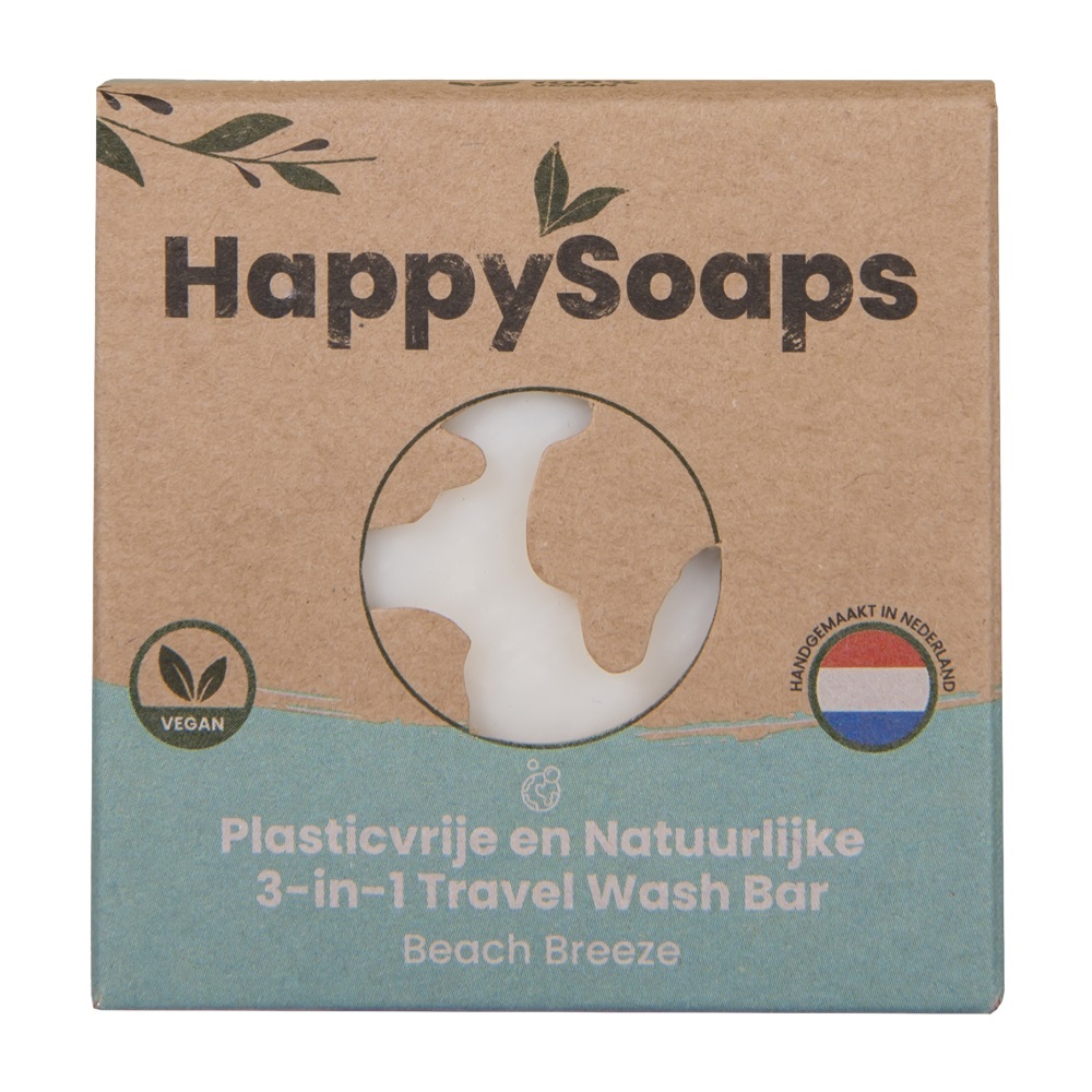 Image of Happysoaps 3-In-1 Travel Wash Bar - Beach Breeze 