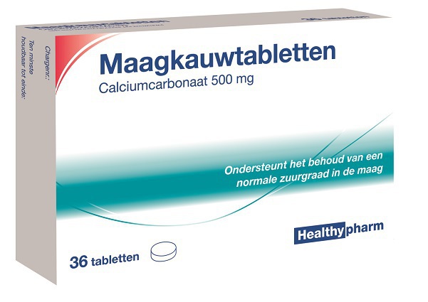 Image of Healthypharm Calciumcarbonaat Maagtabletten 