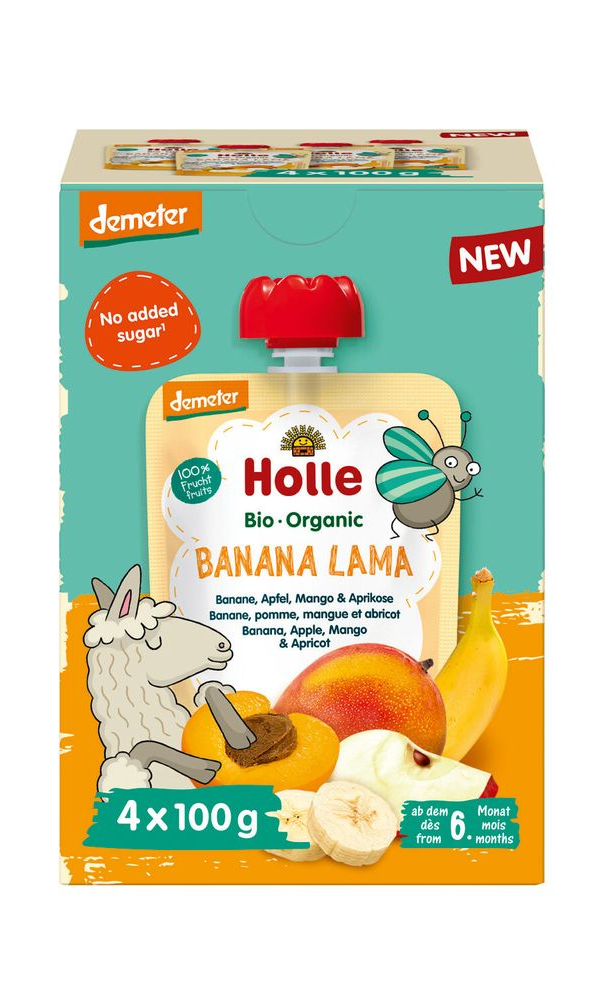 Holle Knijpfruit Banana Lama Multipack Bio afbeelding
