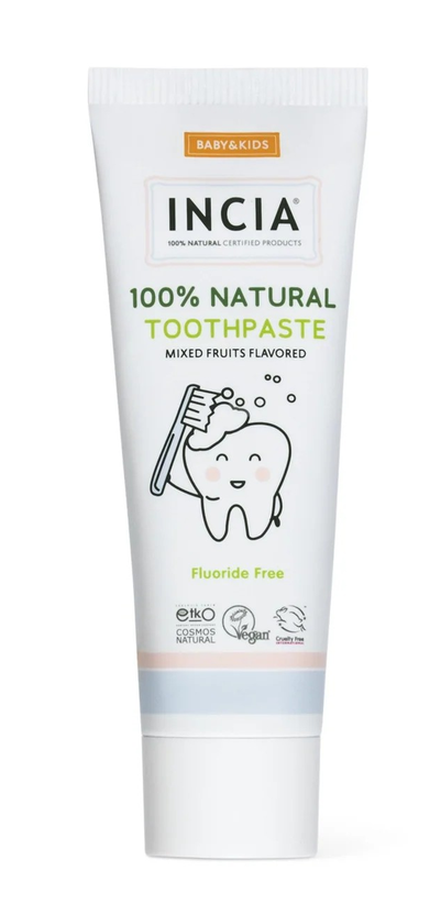 Incia 100% Natural Toothpaste Fluoride Free Mixed Fruits Flavored
