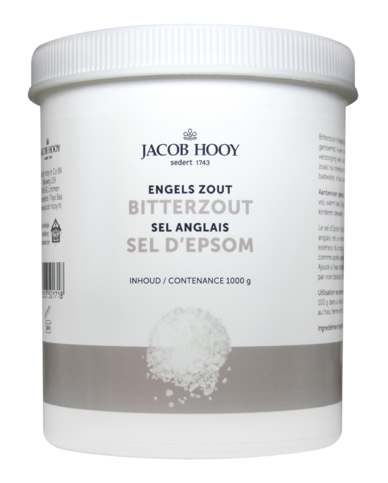 Jacob Hooy Engelszout Bitterzout Pot 1KG afbeelding