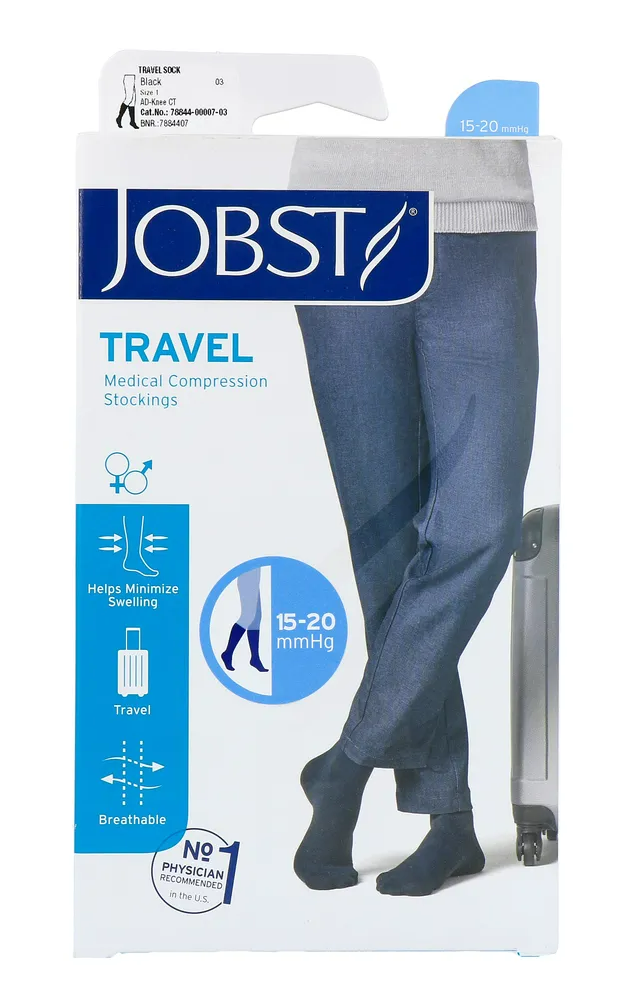 Jobst Travel Socks Zwart 37-38 afbeelding