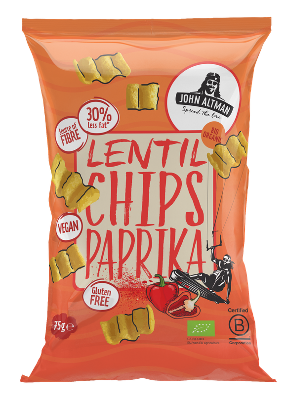 John Altman Lentil Chips Paprika Bio afbeelding