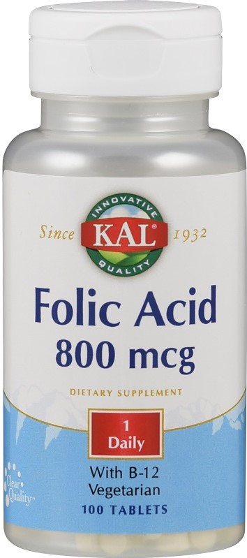 Kal Foliumzuur 800mcg & B12 Tabletten