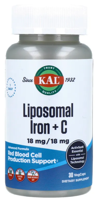 Kal Liposomaal IJzer Vitamine C Capsules