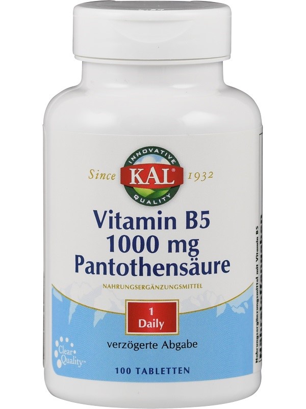 Kal Vitamine B5 1000mg Pantotheenzuur Tabletten