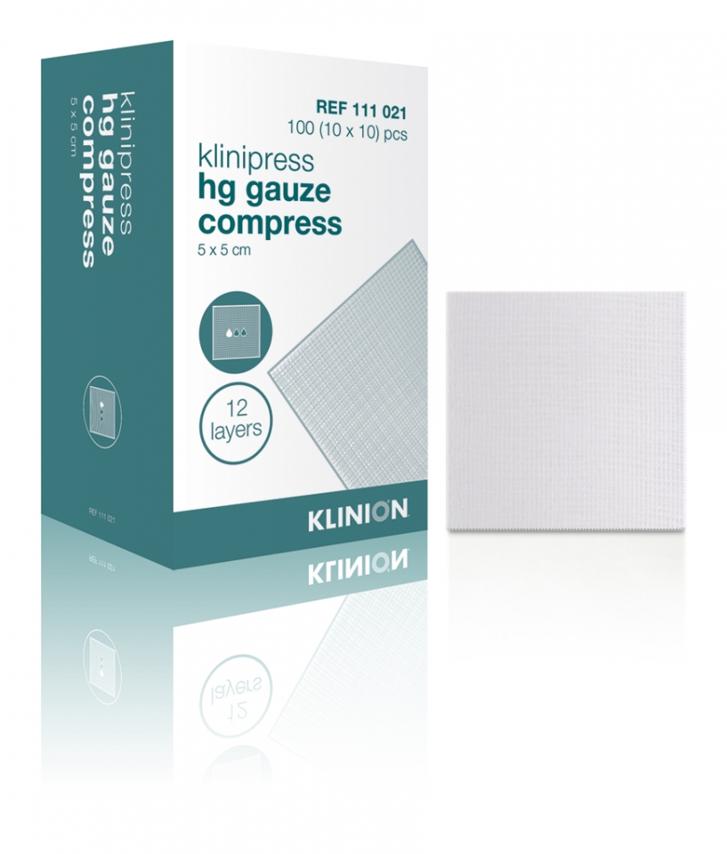 Klinion HG Gaaskompressen 5x5cm