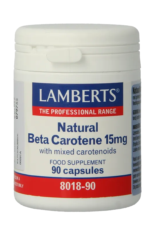 Lamberts Bèta Caroteen 15 mg Natuurlijk Capsules afbeelding