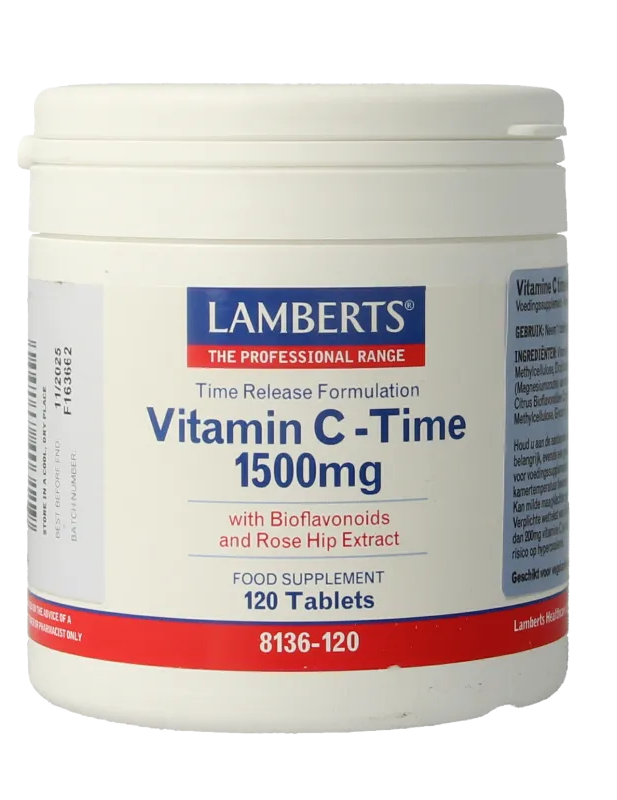Lamberts Vitamine C 1500 mg Time Release & Bioflavonoiden Tabletten afbeelding