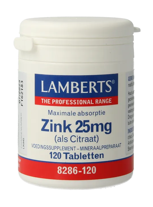 Lamberts Zink Citraat 25 mg Tabletten afbeelding