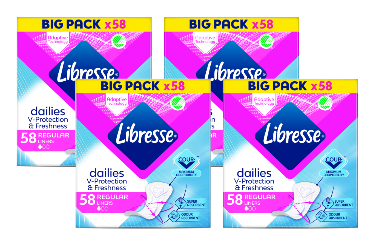 Libresse Dailies V-Protection Regular Inlegkruisjes Multiverpakking afbeelding