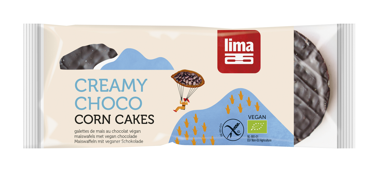 Lima Maïswafels Met Vegan Chocolade