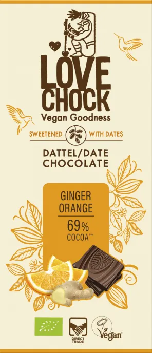 Lovechock Dark Chocolate Ginger Orange afbeelding