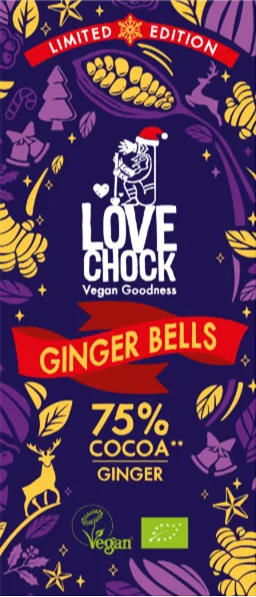 Lovechock Ginger Bells Pure Chocolade afbeelding