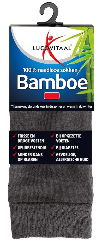 Lucovitaal Bamboe Lange Sokken Antraciet 43-46