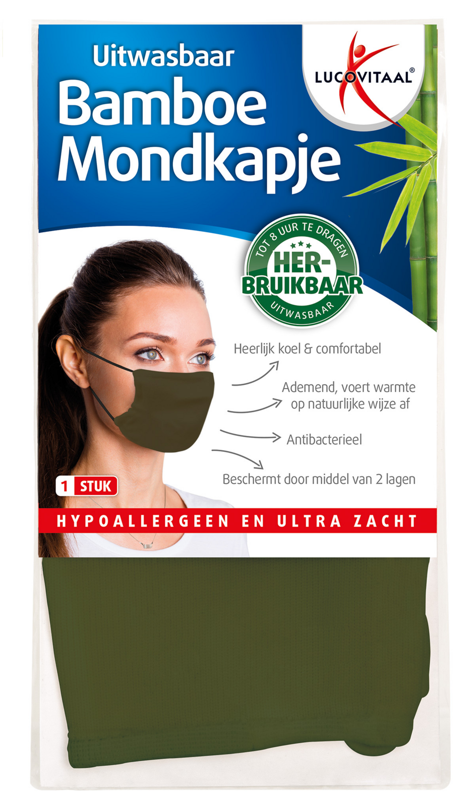 Lucovitaal Bamboe Mondkapje Groen