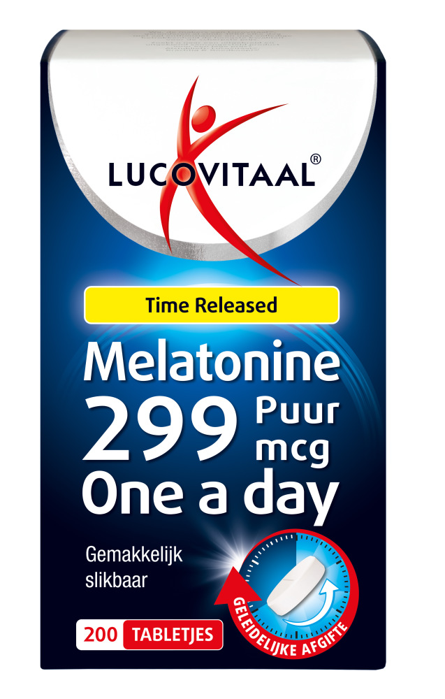 Lucovitaal melatonine puur 299 mcg tabletten bevatten 299 mcg pure melatonine per gemakkelijk slikbare tablet....