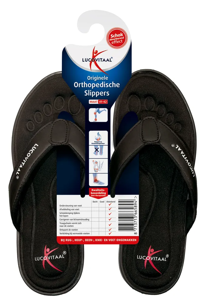 Lucovitaal Orthopedische Slippers Maat 41-42 Zwart