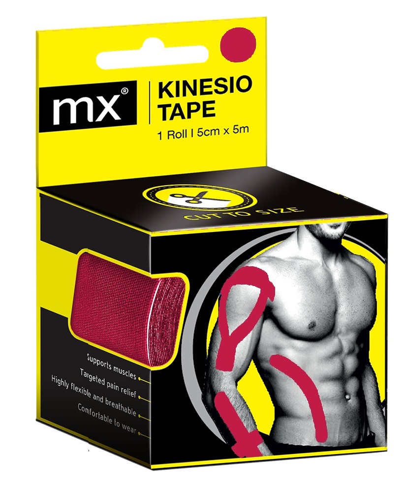 Image of MX Health Kinesio Tape Red 5cmx5m 