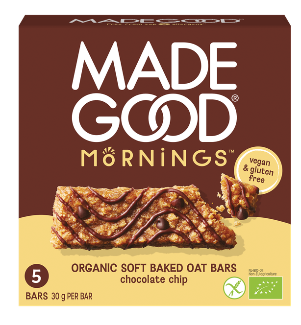 MadeGood Mornings Chocolate Chip Soft Baked Oat Bars afbeelding