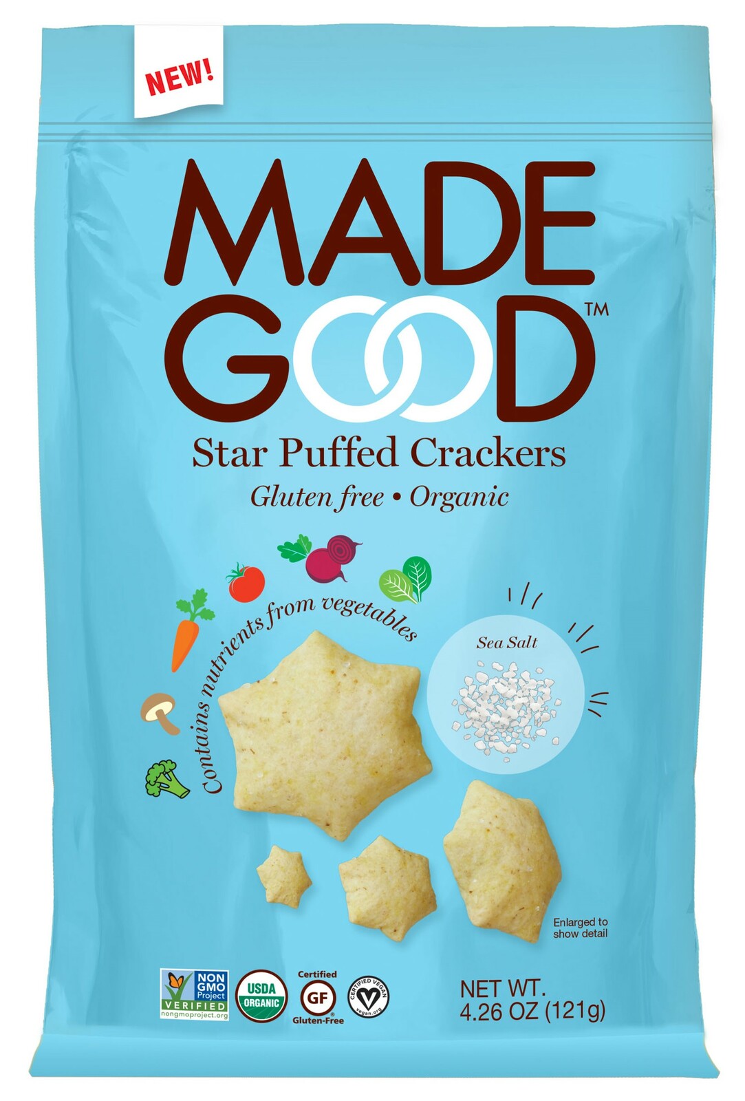 Made Good Star Puffed Crackers - Sea Salt